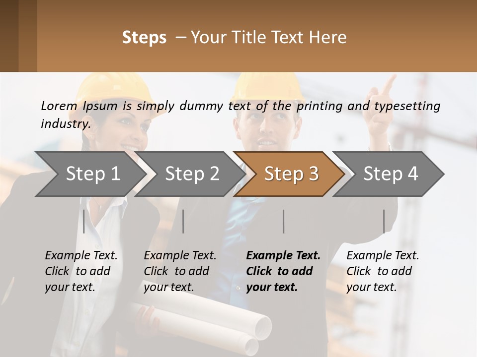 A Man And A Woman In Hardhats Giving A Thumbs Up PowerPoint Template