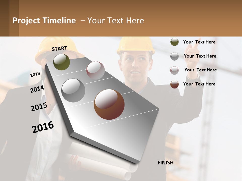 A Man And A Woman In Hardhats Giving A Thumbs Up PowerPoint Template