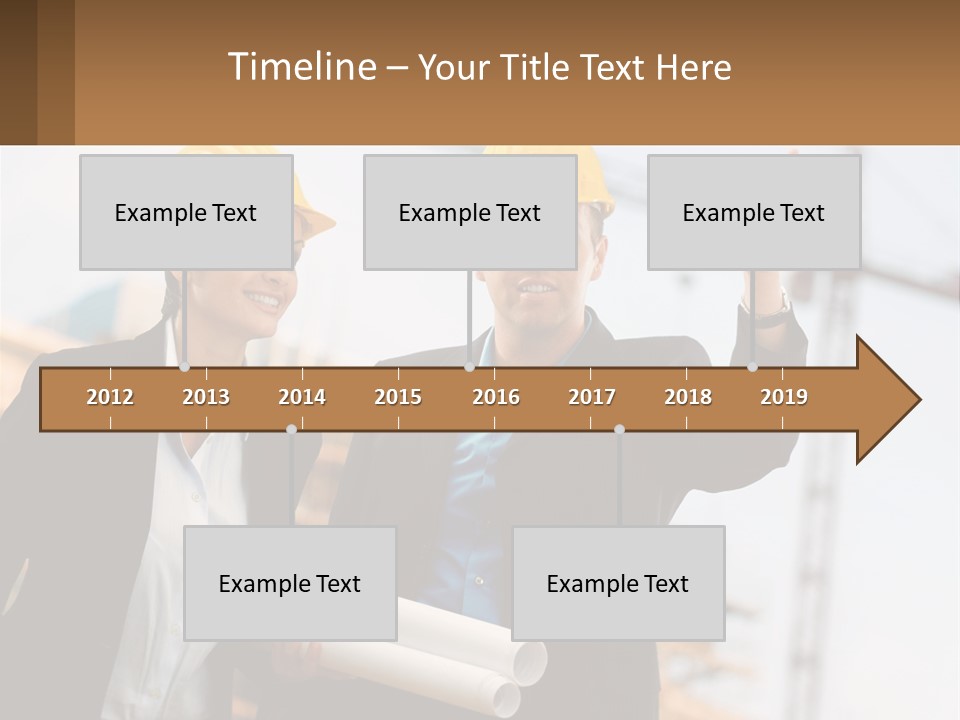 A Man And A Woman In Hardhats Giving A Thumbs Up PowerPoint Template