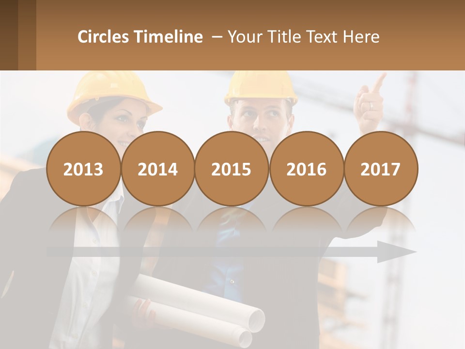 A Man And A Woman In Hardhats Giving A Thumbs Up PowerPoint Template