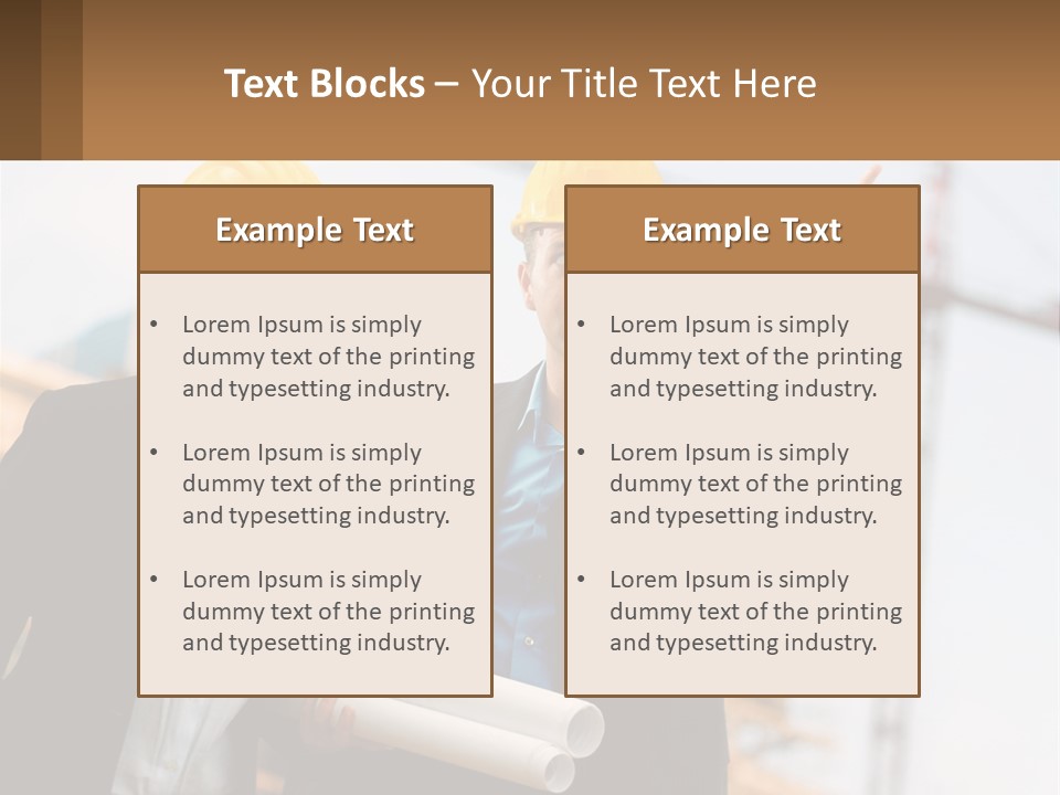 A Man And A Woman In Hardhats Giving A Thumbs Up PowerPoint Template