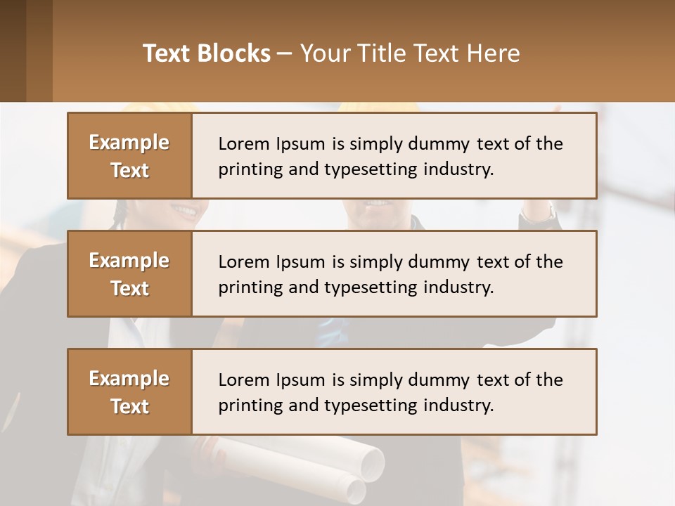 A Man And A Woman In Hardhats Giving A Thumbs Up PowerPoint Template
