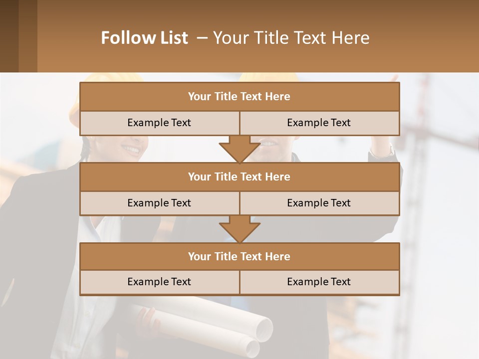 A Man And A Woman In Hardhats Giving A Thumbs Up PowerPoint Template