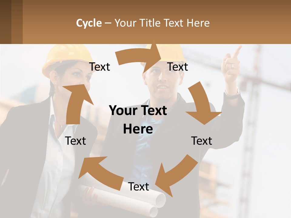 A Man And A Woman In Hardhats Giving A Thumbs Up PowerPoint Template