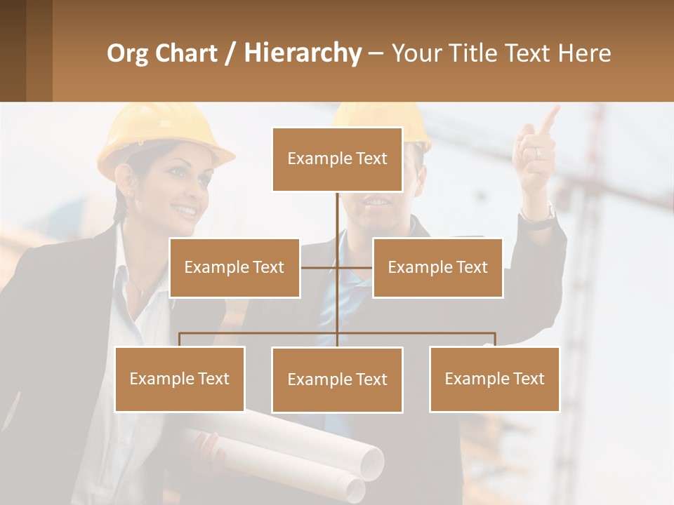 A Man And A Woman In Hardhats Giving A Thumbs Up PowerPoint Template