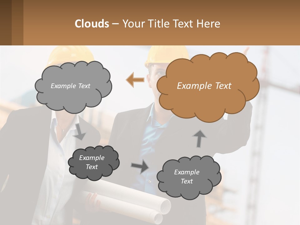 A Man And A Woman In Hardhats Giving A Thumbs Up PowerPoint Template
