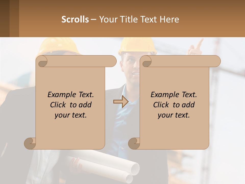 A Man And A Woman In Hardhats Giving A Thumbs Up PowerPoint Template