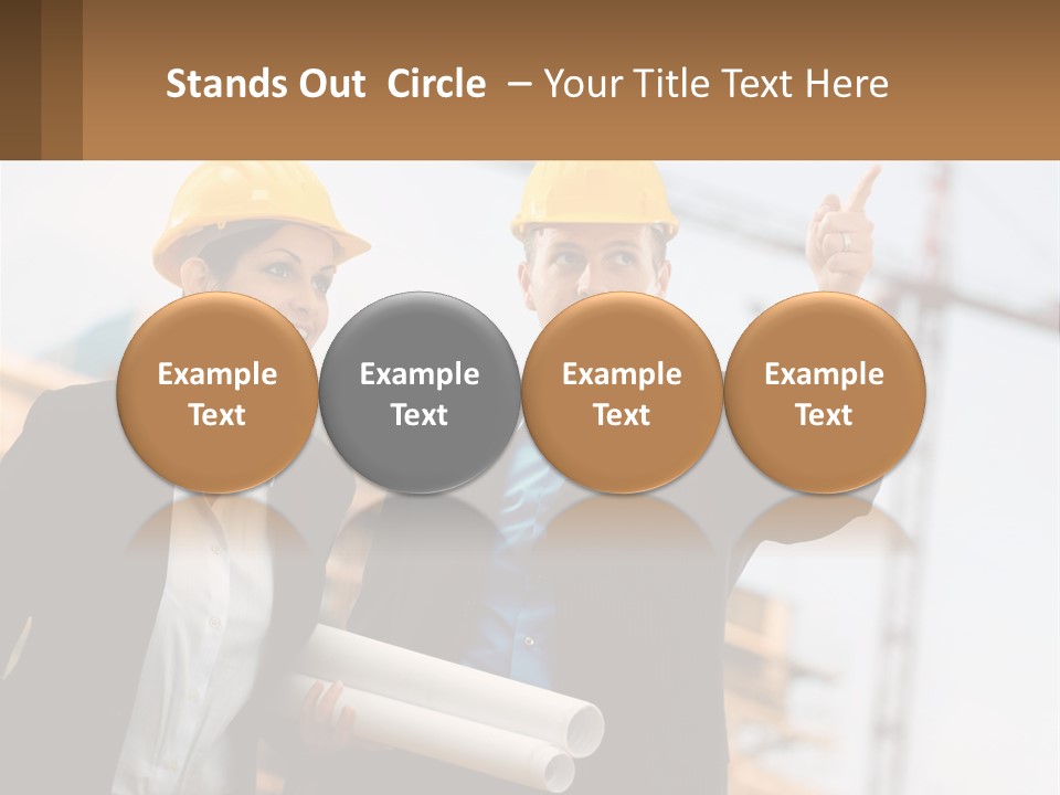 A Man And A Woman In Hardhats Giving A Thumbs Up PowerPoint Template