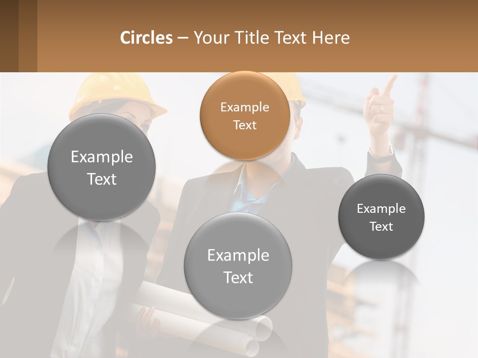 A Man And A Woman In Hardhats Giving A Thumbs Up PowerPoint Template