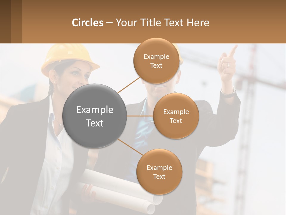 A Man And A Woman In Hardhats Giving A Thumbs Up PowerPoint Template