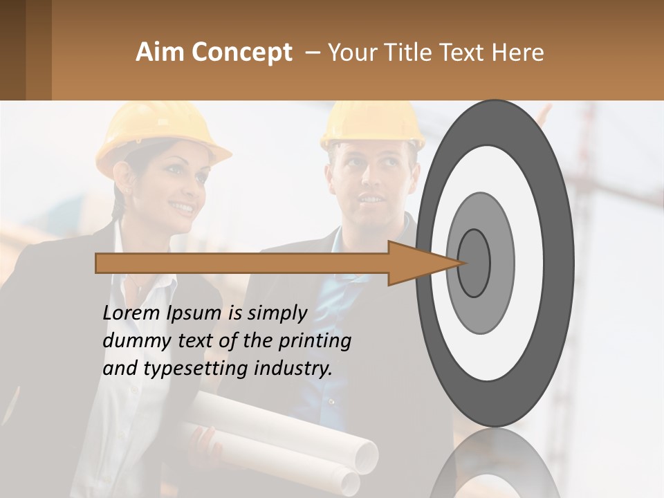A Man And A Woman In Hardhats Giving A Thumbs Up PowerPoint Template
