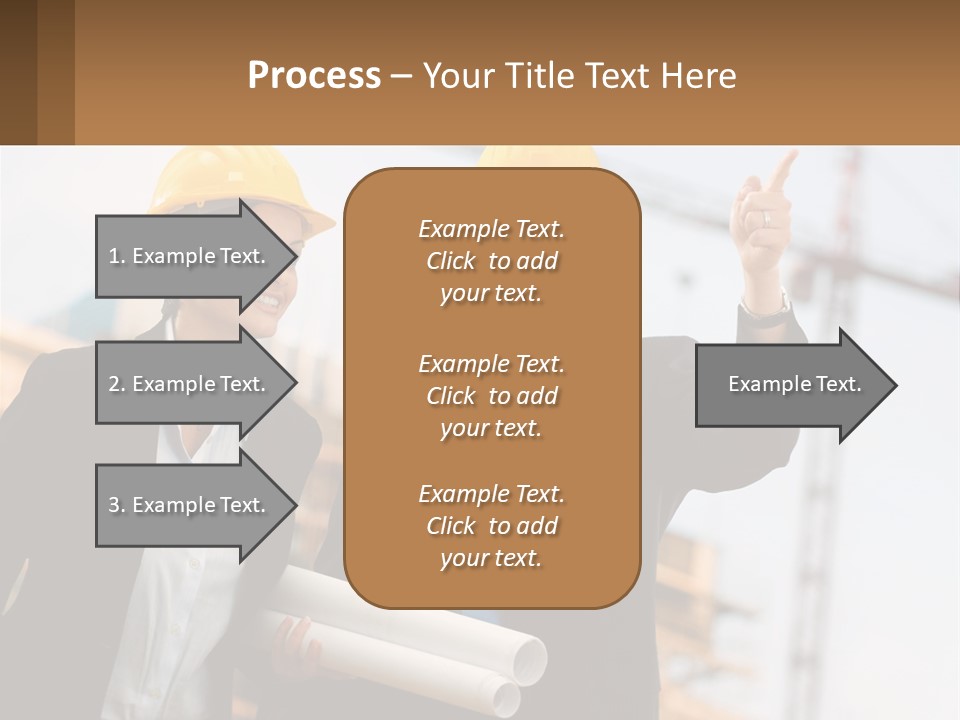 A Man And A Woman In Hardhats Giving A Thumbs Up PowerPoint Template