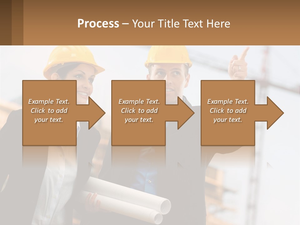 A Man And A Woman In Hardhats Giving A Thumbs Up PowerPoint Template