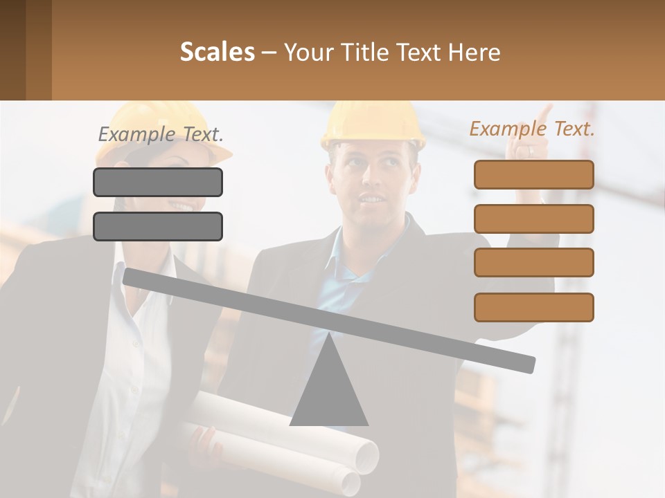A Man And A Woman In Hardhats Giving A Thumbs Up PowerPoint Template
