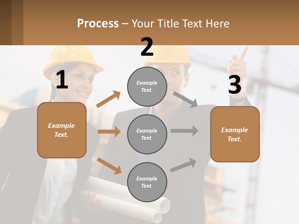 A Man And A Woman In Hardhats Giving A Thumbs Up PowerPoint Template