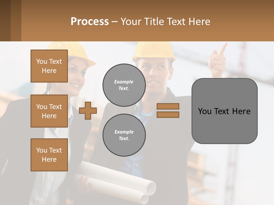 A Man And A Woman In Hardhats Giving A Thumbs Up PowerPoint Template