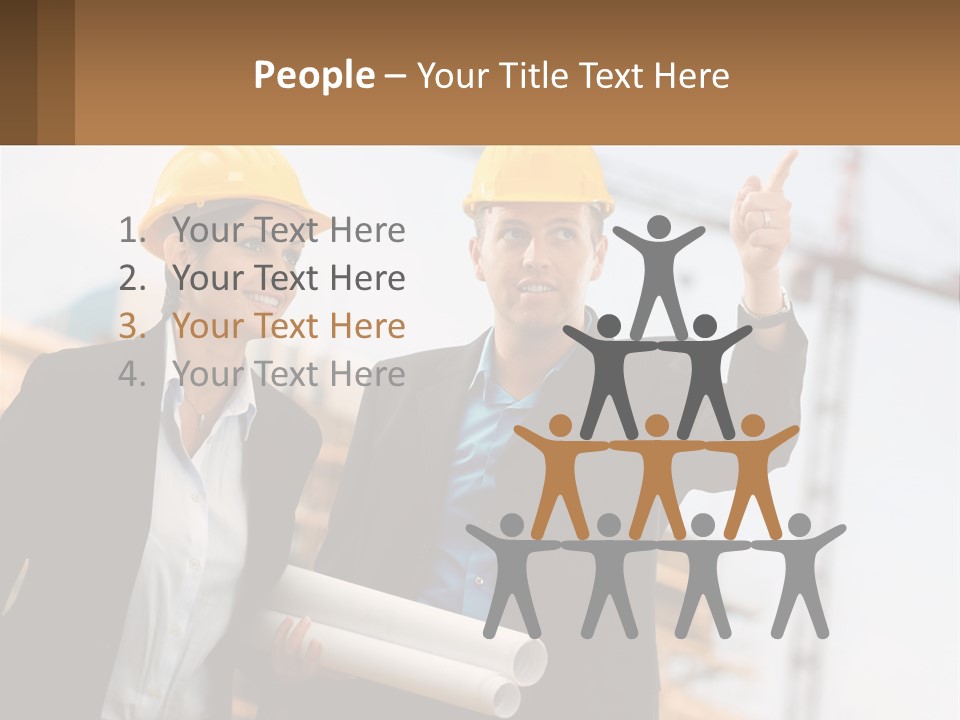 A Man And A Woman In Hardhats Giving A Thumbs Up PowerPoint Template