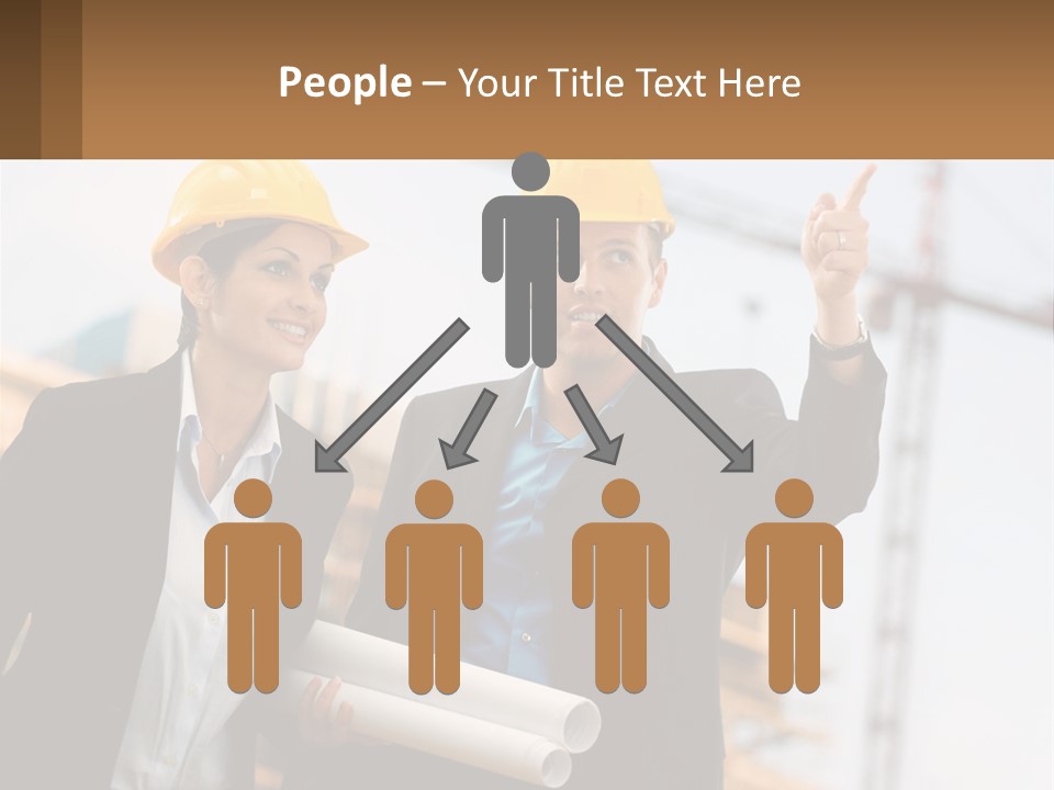 A Man And A Woman In Hardhats Giving A Thumbs Up PowerPoint Template