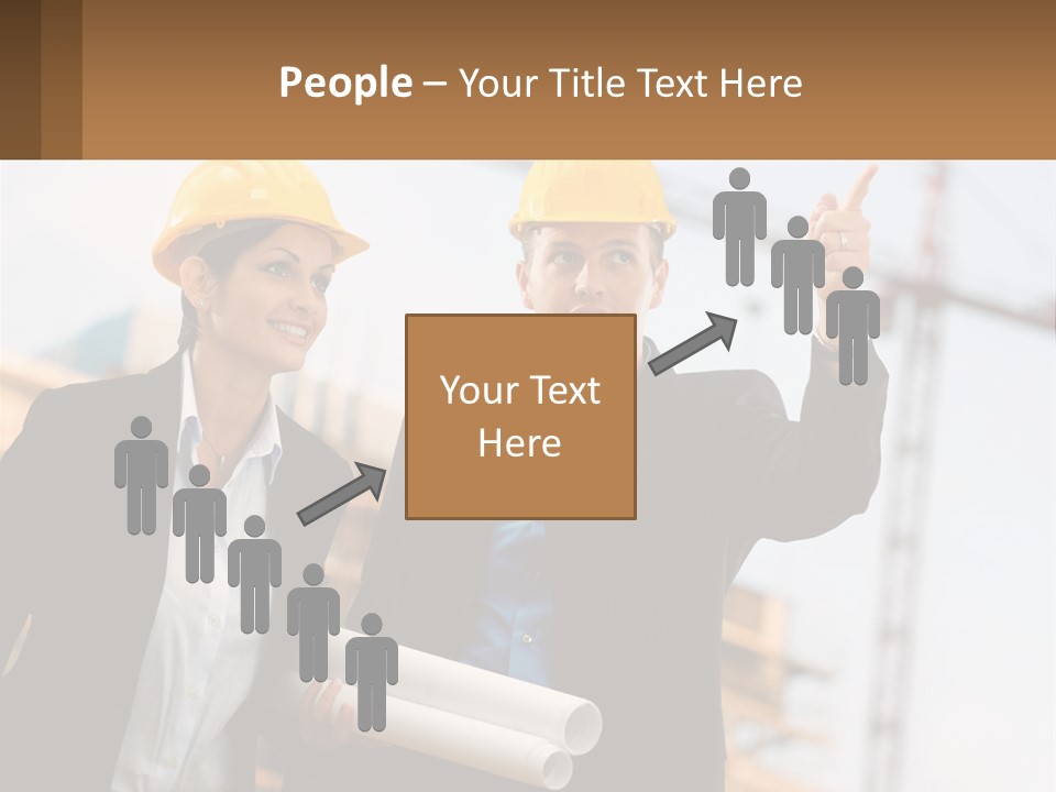 A Man And A Woman In Hardhats Giving A Thumbs Up PowerPoint Template
