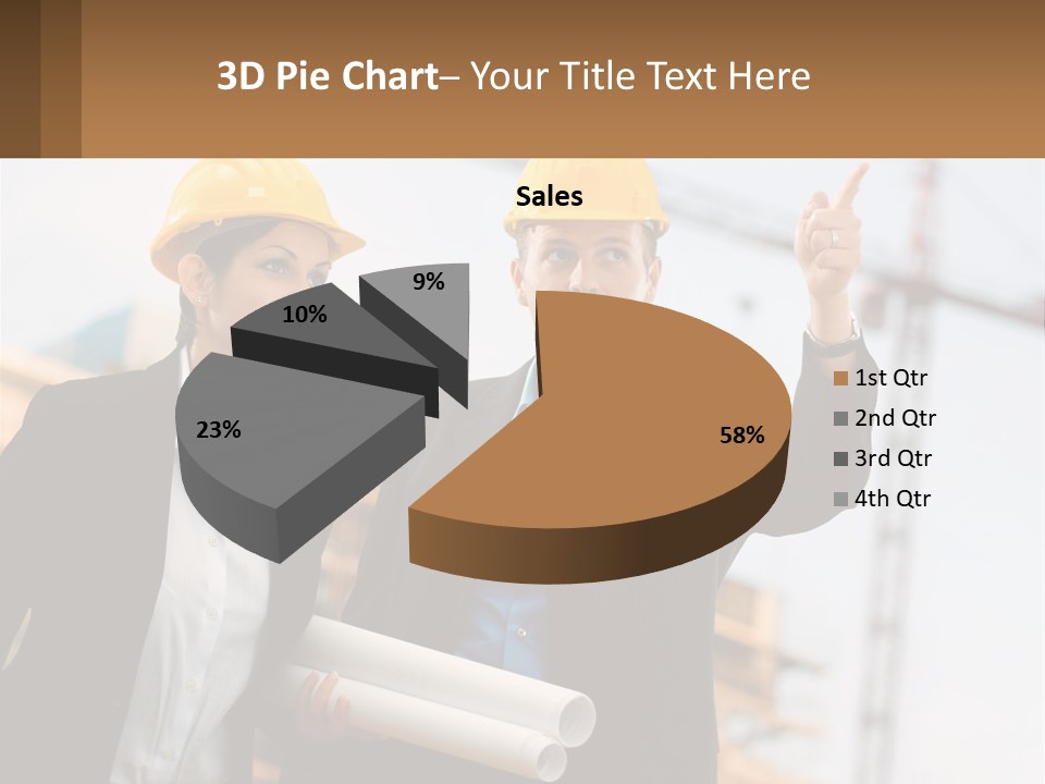 A Man And A Woman In Hardhats Giving A Thumbs Up PowerPoint Template