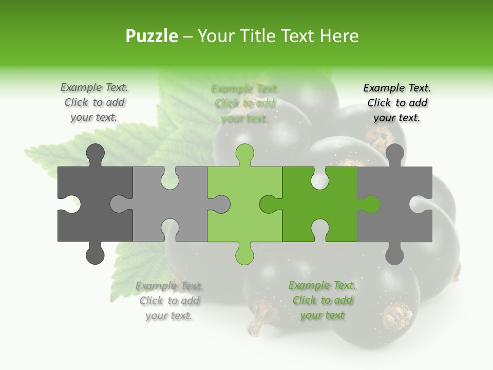 A Bunch Of Black Berries With Leaves On A White Background PowerPoint Template