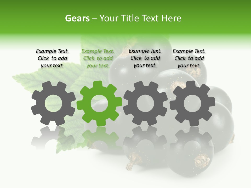 A Bunch Of Black Berries With Leaves On A White Background PowerPoint Template