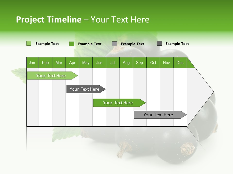 A Bunch Of Black Berries With Leaves On A White Background PowerPoint Template