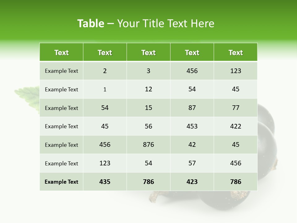 A Bunch Of Black Berries With Leaves On A White Background PowerPoint Template