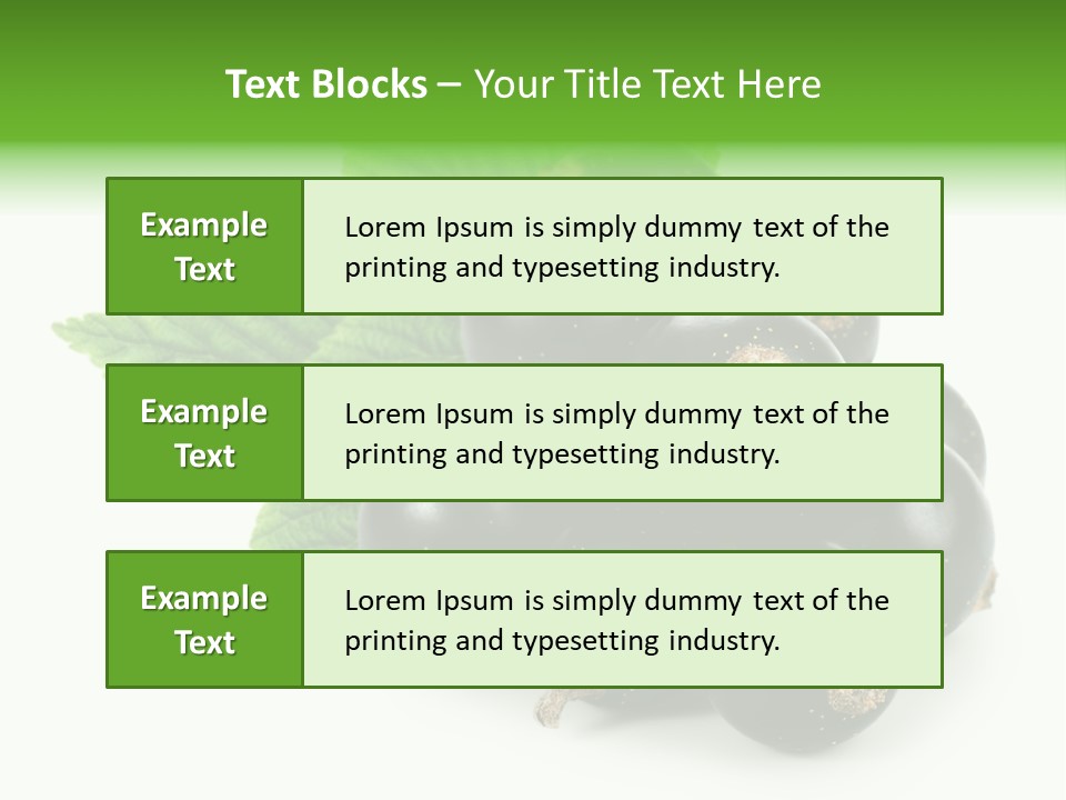 A Bunch Of Black Berries With Leaves On A White Background PowerPoint Template