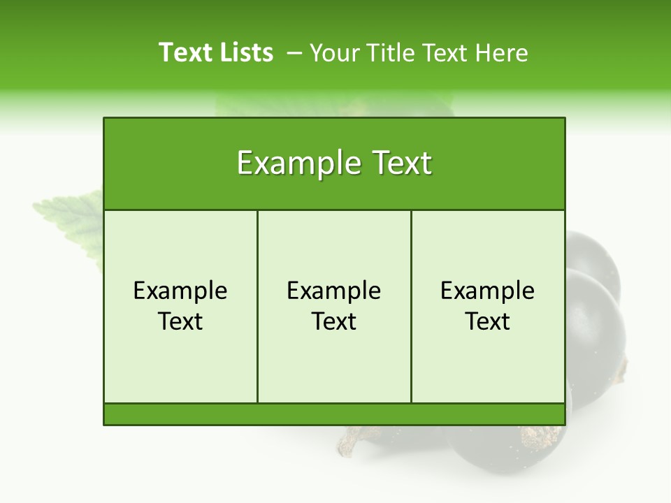 A Bunch Of Black Berries With Leaves On A White Background PowerPoint Template