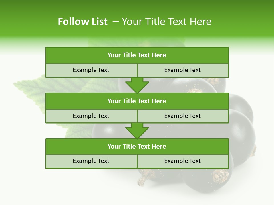 A Bunch Of Black Berries With Leaves On A White Background PowerPoint Template