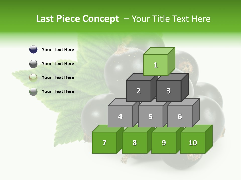 A Bunch Of Black Berries With Leaves On A White Background PowerPoint Template