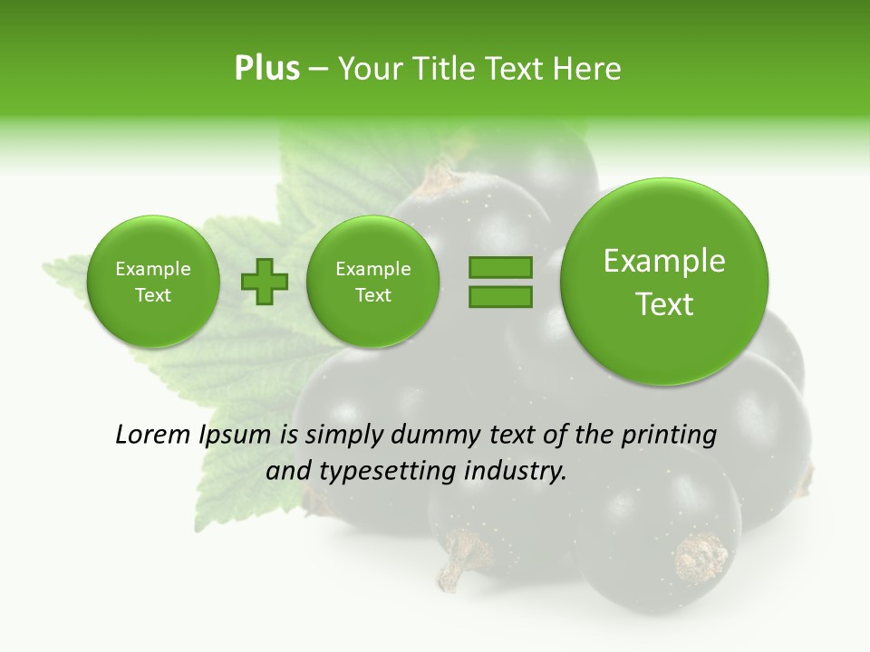 A Bunch Of Black Berries With Leaves On A White Background PowerPoint Template