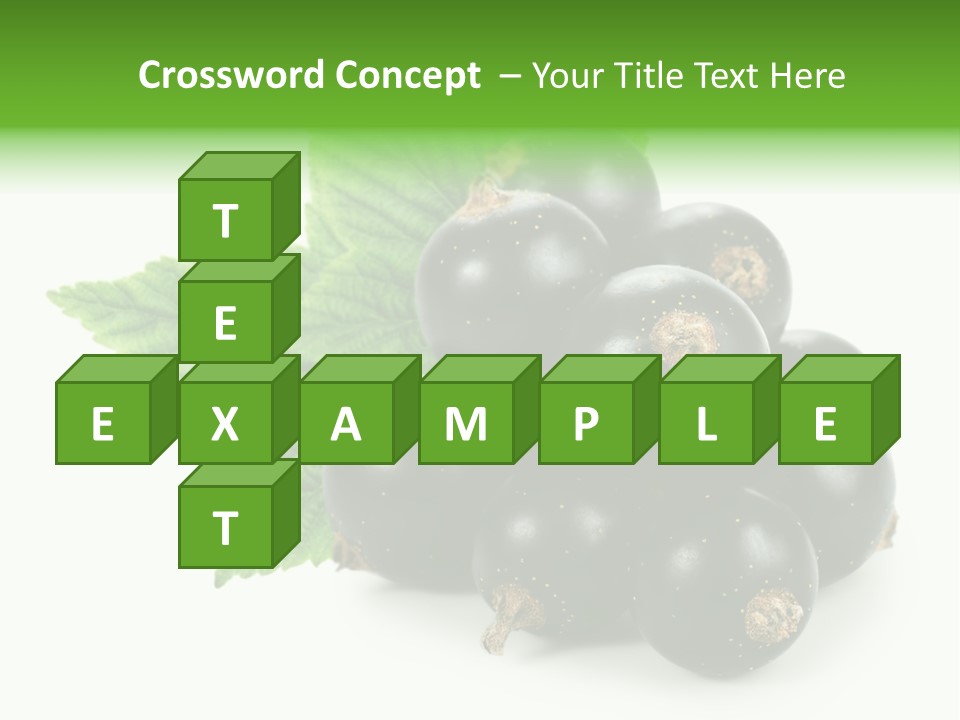 A Bunch Of Black Berries With Leaves On A White Background PowerPoint Template