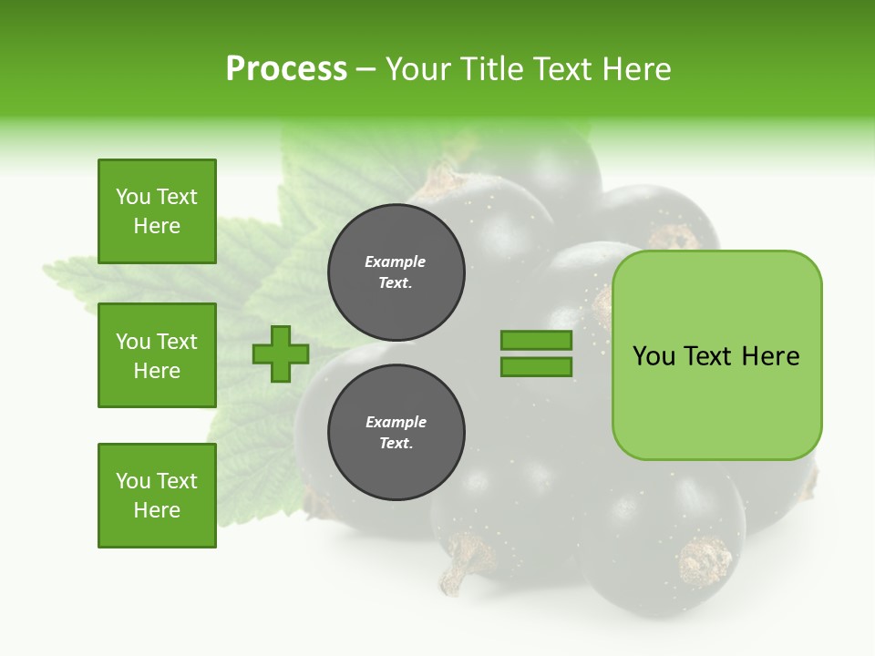 A Bunch Of Black Berries With Leaves On A White Background PowerPoint Template