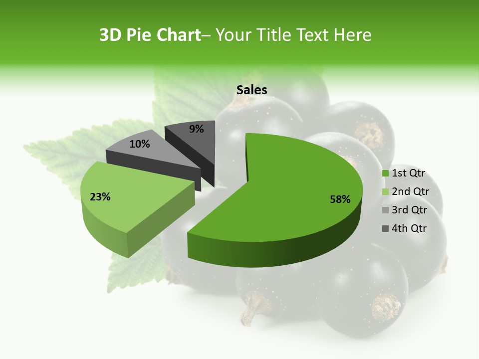 A Bunch Of Black Berries With Leaves On A White Background PowerPoint Template