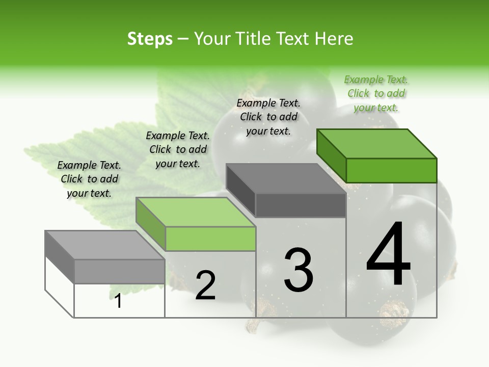 A Bunch Of Black Berries With Leaves On A White Background PowerPoint Template