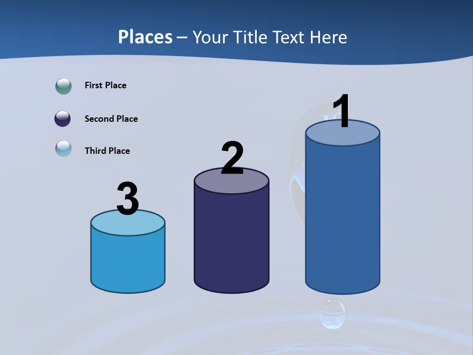 A Drop Of Water With A Blue Background PowerPoint Template