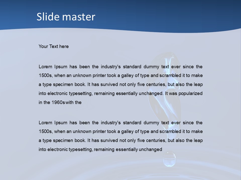 A Drop Of Water With A Blue Background PowerPoint Template
