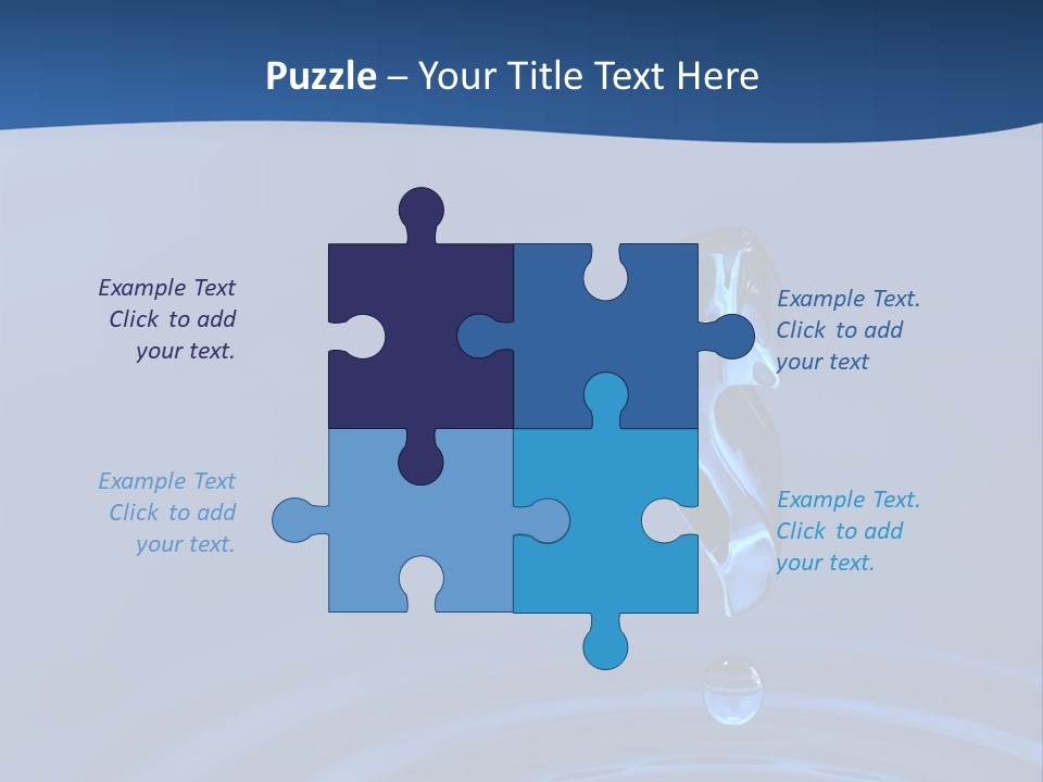 A Drop Of Water With A Blue Background PowerPoint Template