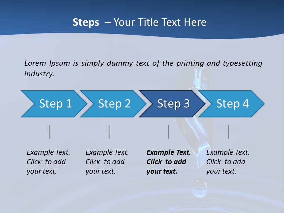 A Drop Of Water With A Blue Background PowerPoint Template