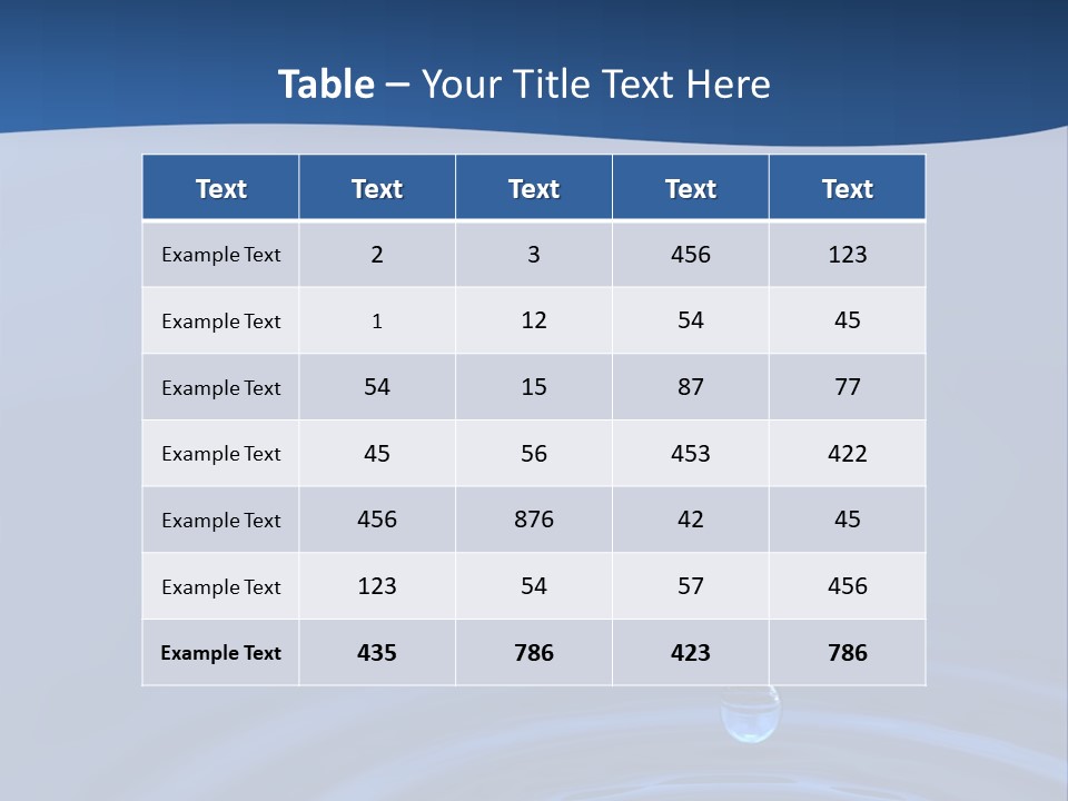 A Drop Of Water With A Blue Background PowerPoint Template