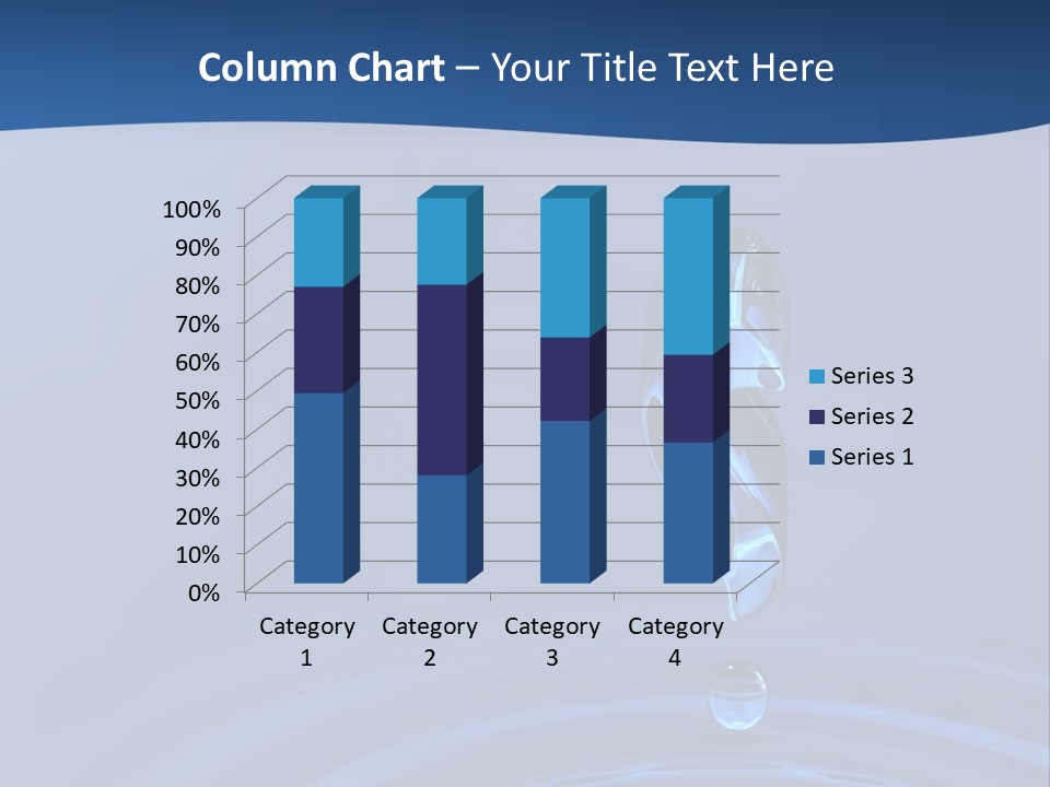 A Drop Of Water With A Blue Background PowerPoint Template
