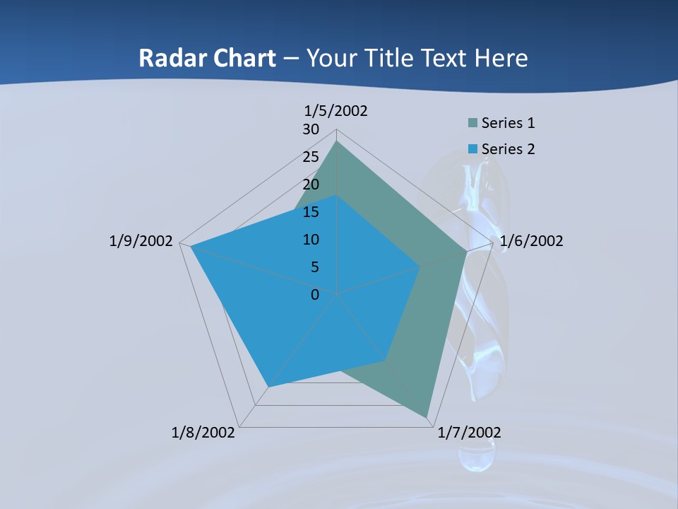 A Drop Of Water With A Blue Background PowerPoint Template