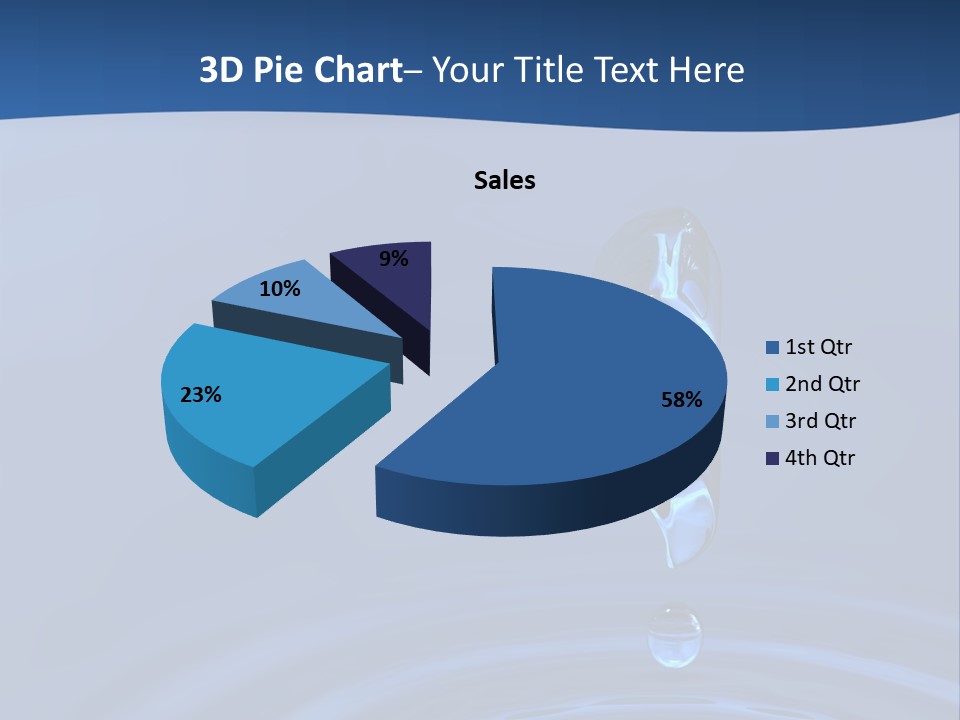 A Drop Of Water With A Blue Background PowerPoint Template