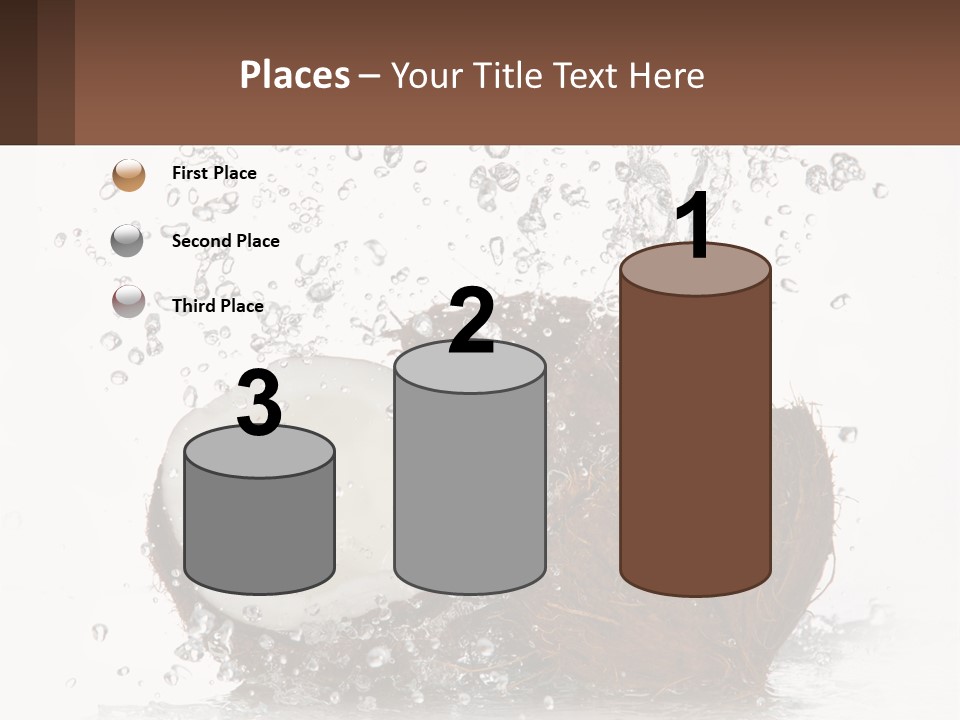 A Coconut With Water Splashing Out Of It PowerPoint Template