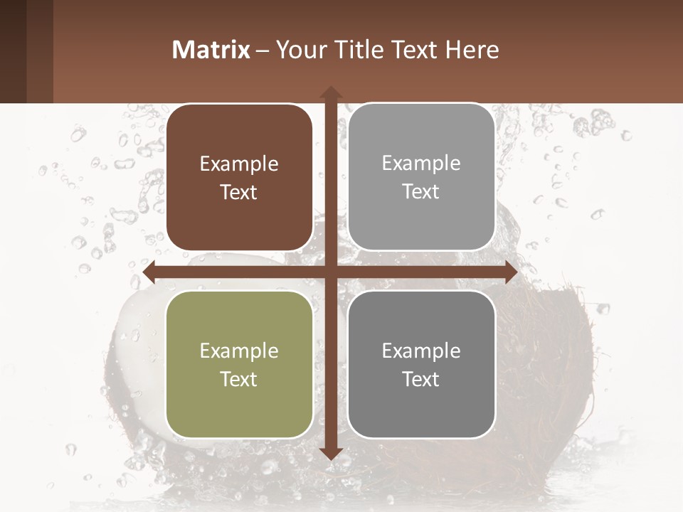 A Coconut With Water Splashing Out Of It PowerPoint Template