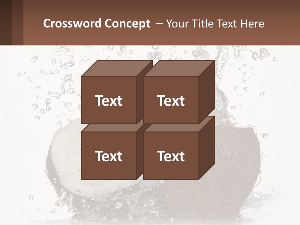 A Coconut With Water Splashing Out Of It PowerPoint Template