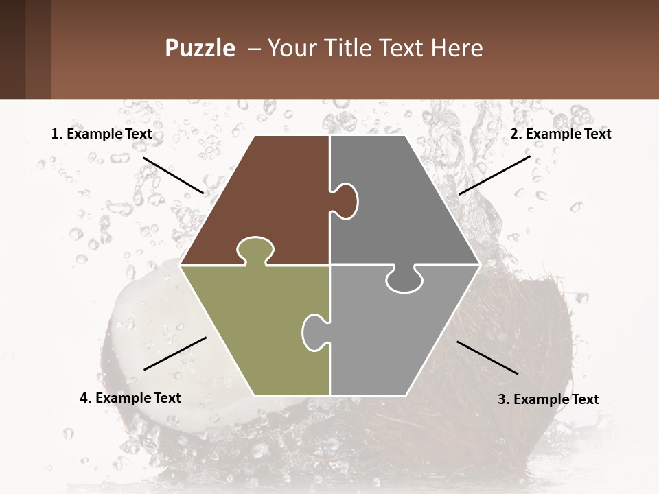 A Coconut With Water Splashing Out Of It PowerPoint Template