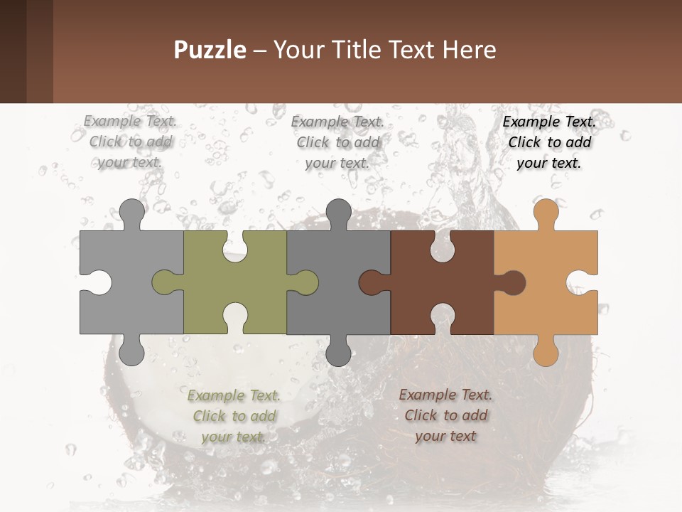 A Coconut With Water Splashing Out Of It PowerPoint Template